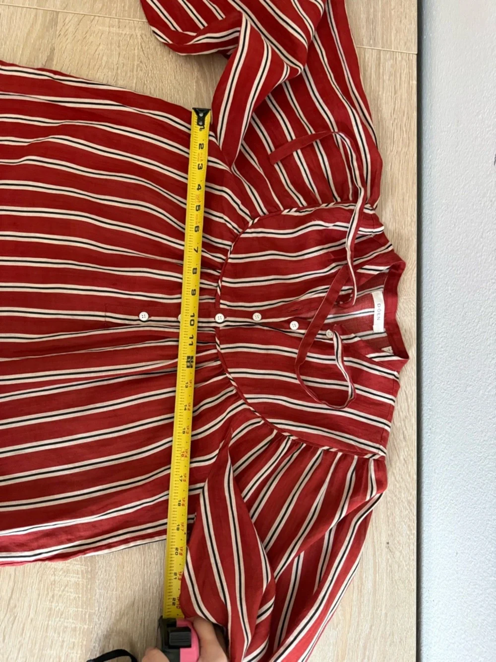 Dôen Imani blouse in Monaco Red stripe Sz S - Picture 9 of 9